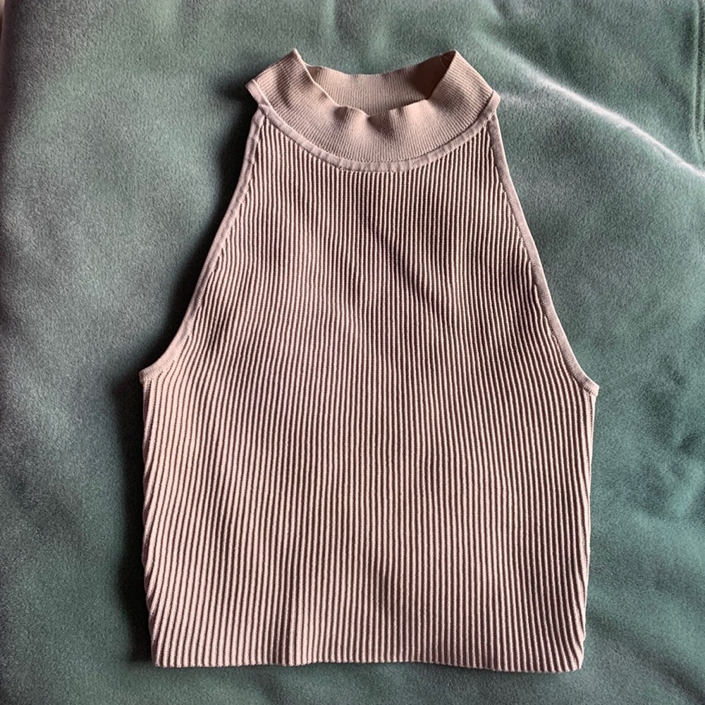 Babaton Sculpt Knit Mockneck Halter Top